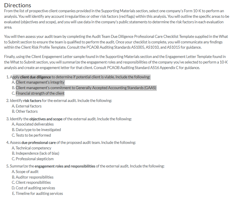 to determine the viability of a client before deciding to engage with