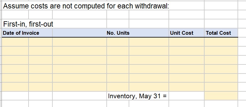 Jackson Company for May. Jackson Company Purchases-May \begin{tabular}{|c|c|c|c|c|c|c|c|c|c|} \hline & \multicolumn{3}{|c|}{ Purchases