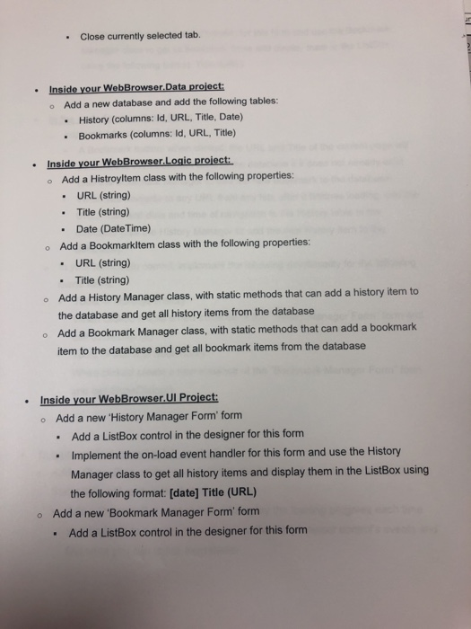 Build a fully functioning web browser application. Use a three- tier architecture,