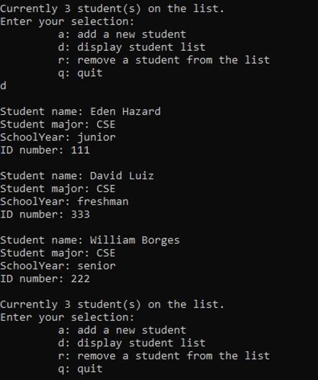 linked list to do the same work in the previous homework. You