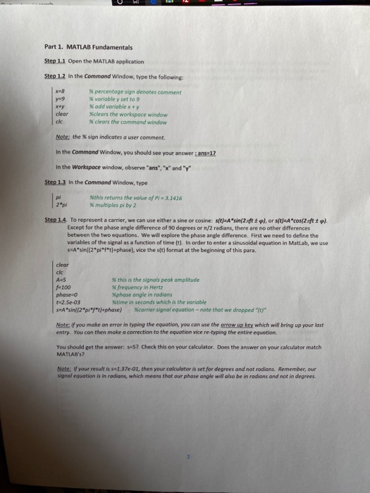 As you read through this procedure, you will find multiple choice questions