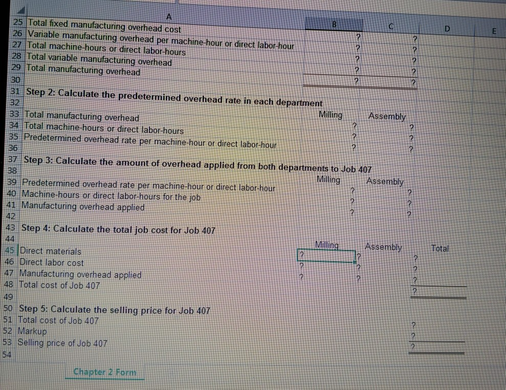 Applying Excel 2. 3 Data 4 Markup on job cost 75% 5