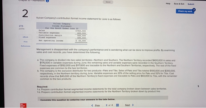  Homework Saved Help Save & Exit Submit Check my work 2