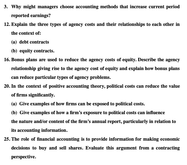  3. Why might managers choose accounting methods that increase current period