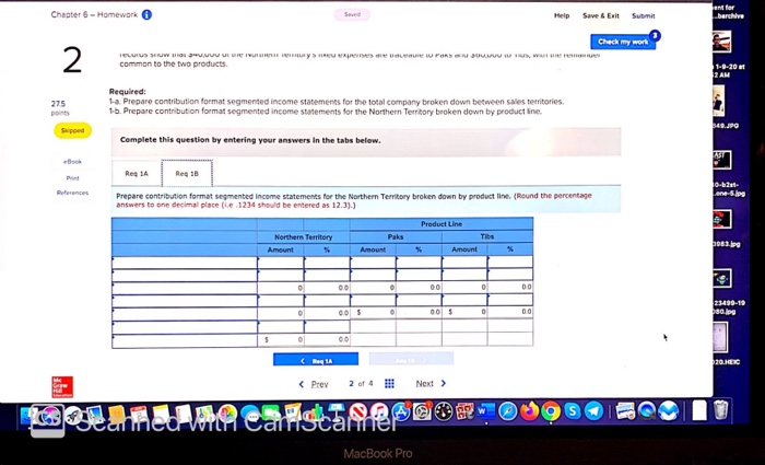 June; the remaining sales and variable expenses were recorded in the Southern