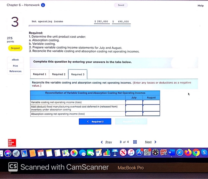 two products--Paks and Tibs. Sales of Paks and Tibs totaled $100,000 and