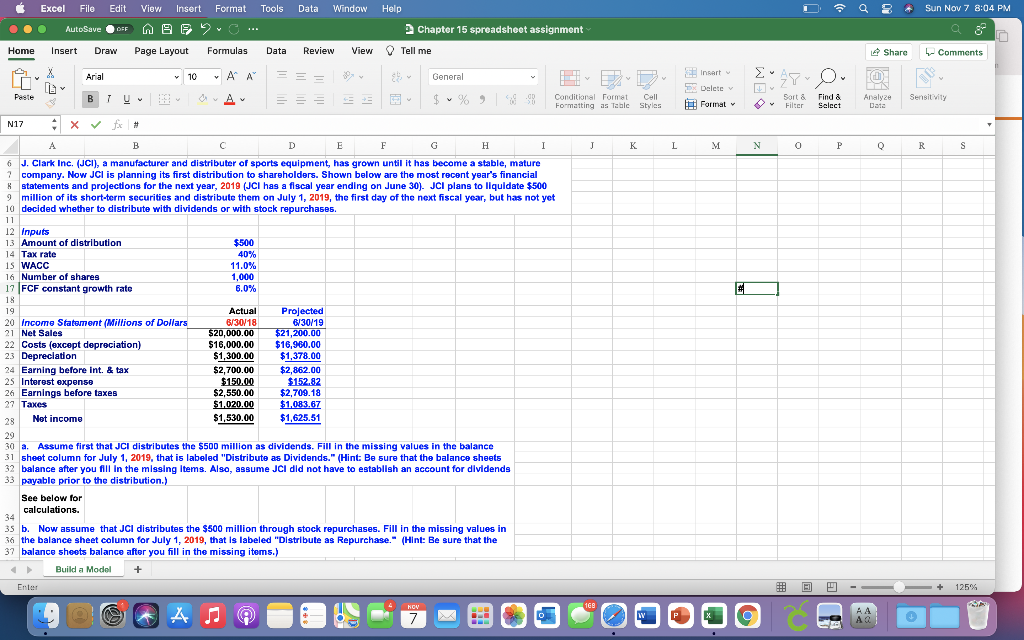  Excel File Edit Window Help 8 + Sun Nov 7 8:04