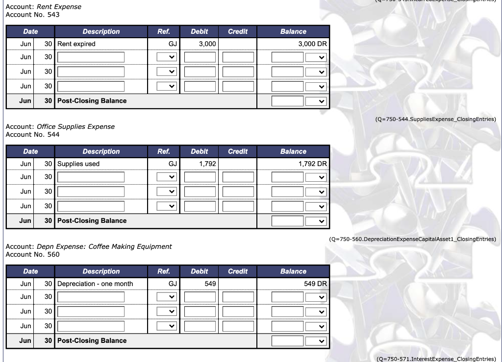 accounting period. Instructions for closing entries 1) Record closing entries in the