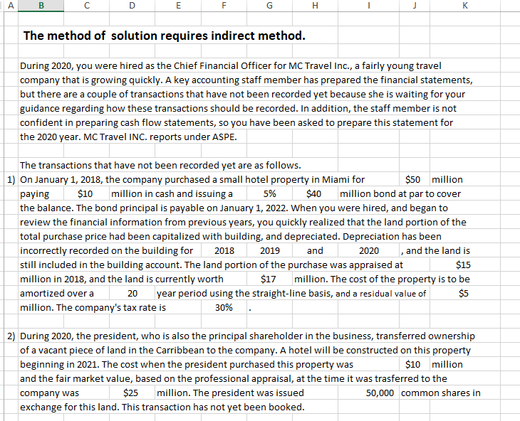 A B E F G H I J K The method