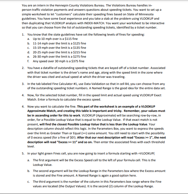 Give Detailed Steps to solve These excel problems You are an intern