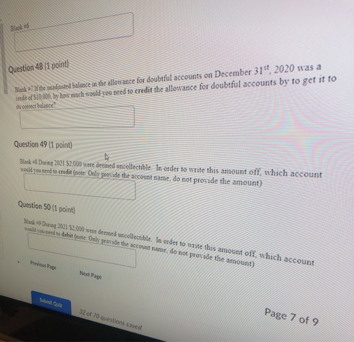  include blanks in answer Blank 6 Question 48 (1 point) Blank