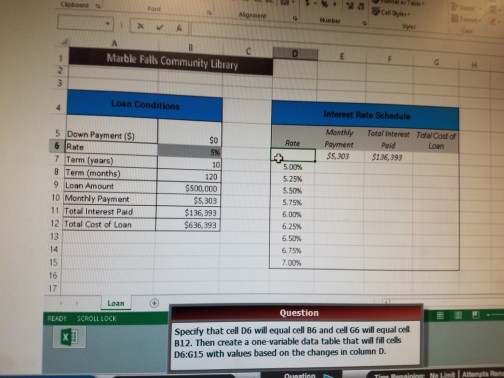  Specify that cell D6 will equal cell B6 and cell G6