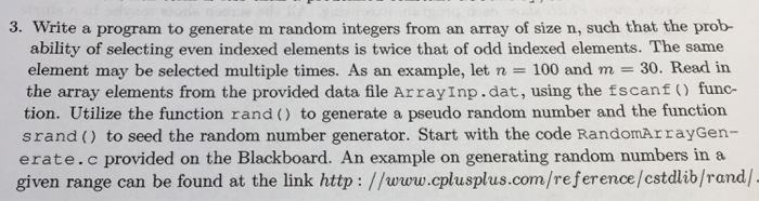  3. Write a program to generate m random integers from an