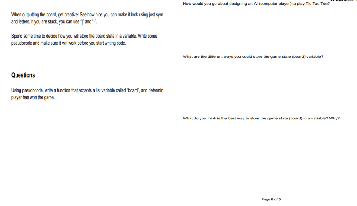 is a short example of how your program might look when you