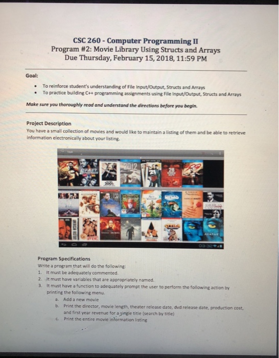  I need help with structs in c++ CSC 260-Computer Programming II