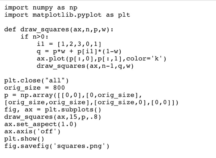 what these two programs are doing. (Python) import matplotlib.pyplot as plt import