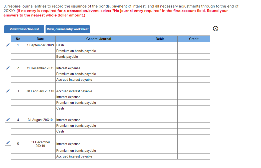 Hambelton Ltd. issued $3,650,000 of 5% bonds payable on 1 September 20X9