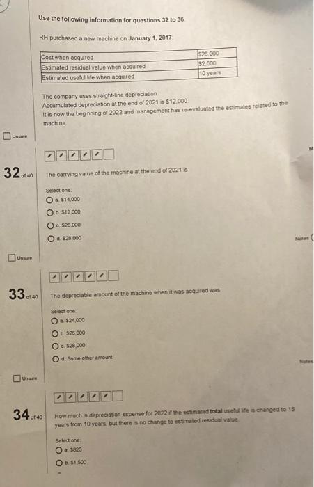  Q32-36 please help me with these multiple choice asap !! Use