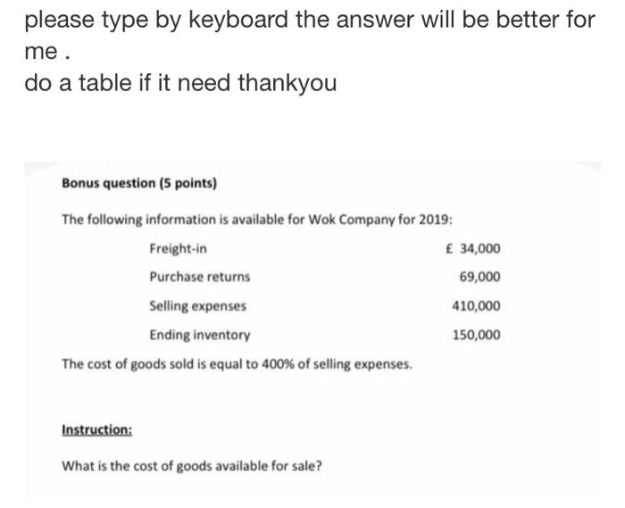 please solve bonus question & instruction please type by keyboard the answer