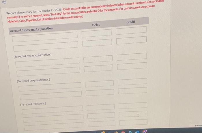 price of $1,610,000. The job was completed in 2027. The following information