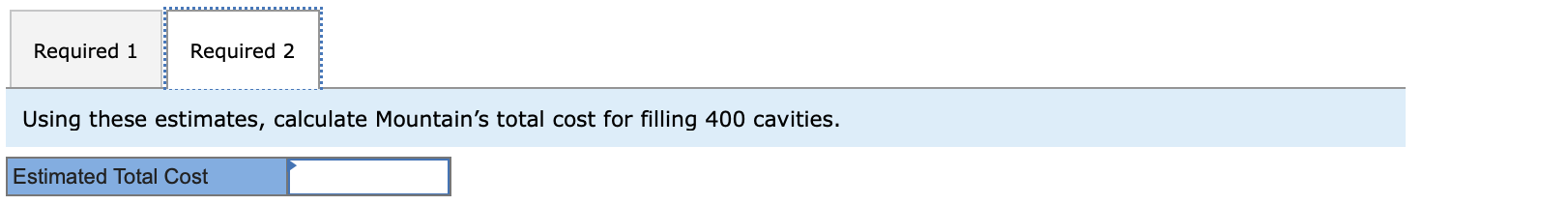 is filling cavities. Mountain has recorded the followin for the past nine