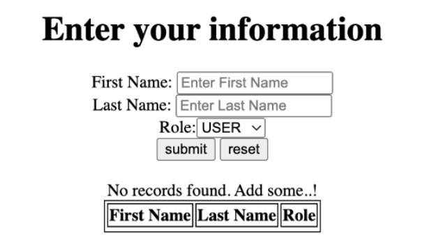 Make above form using spring web, thymeleaf , lombook and maven