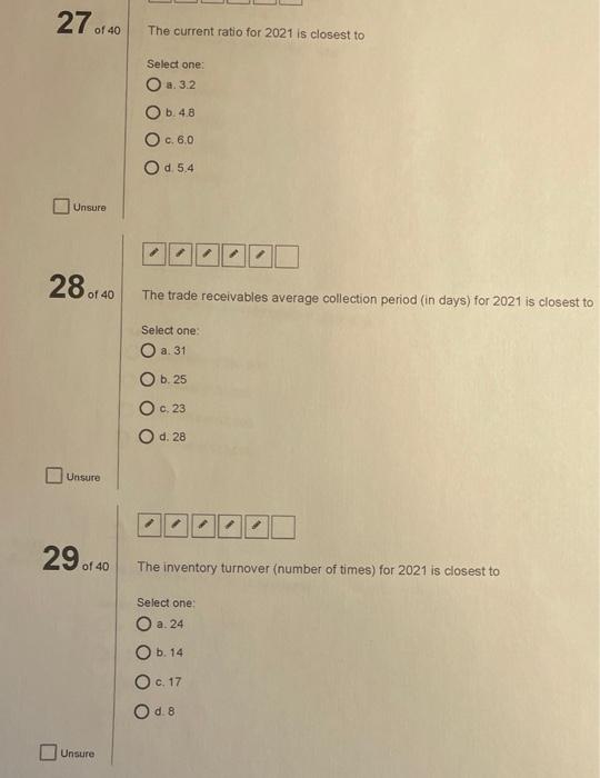 abon Use the following information for questions 19 to 31. The comparative