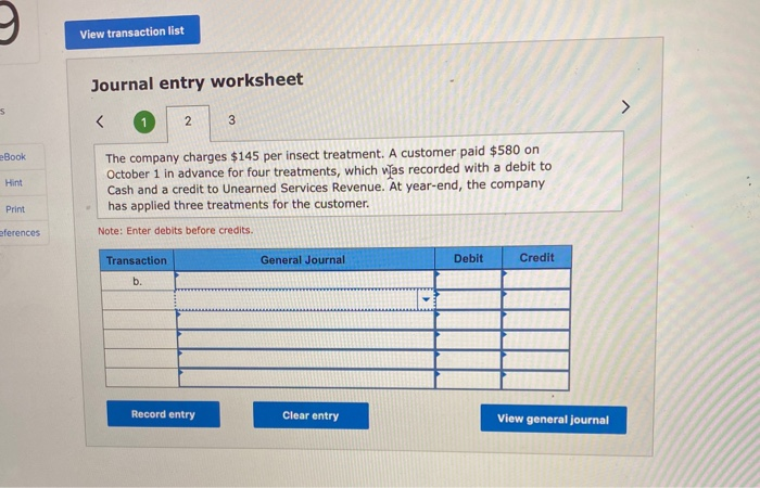  View transaction list Journal entry worksheet 5
