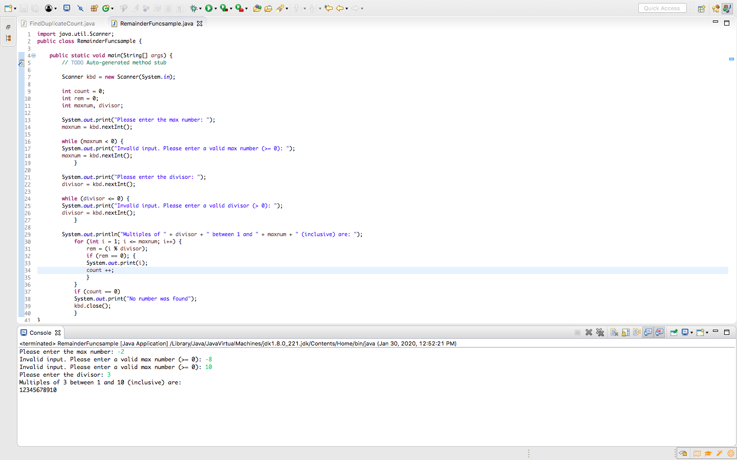of the divisor Guidelines + Outputs Code and outputs: This program asks