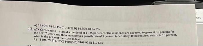 A) 12.69% B) 6.34 % C) 7.37% D) 14.55% E) 7.27