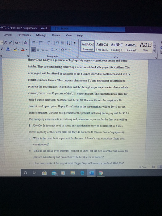  MKT 210 Application Assignment 2 - Word e Srunch Layout References