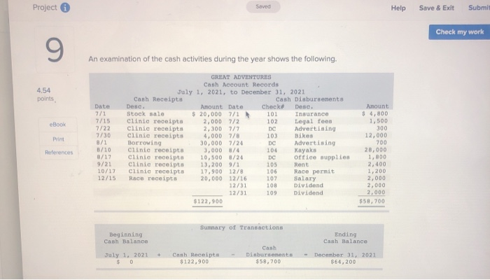  Project Saved Help Save & Exit Submit Check my work 9.