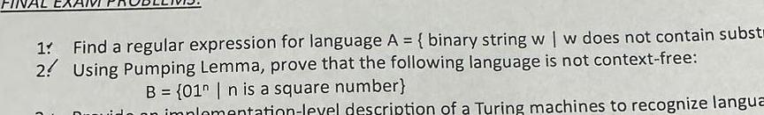  |Using Pumping Lemma, prove that the following language is not context-free: