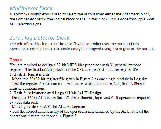  Multiplexor Block A 32-bit 4x1 Multiplexor is used to select the