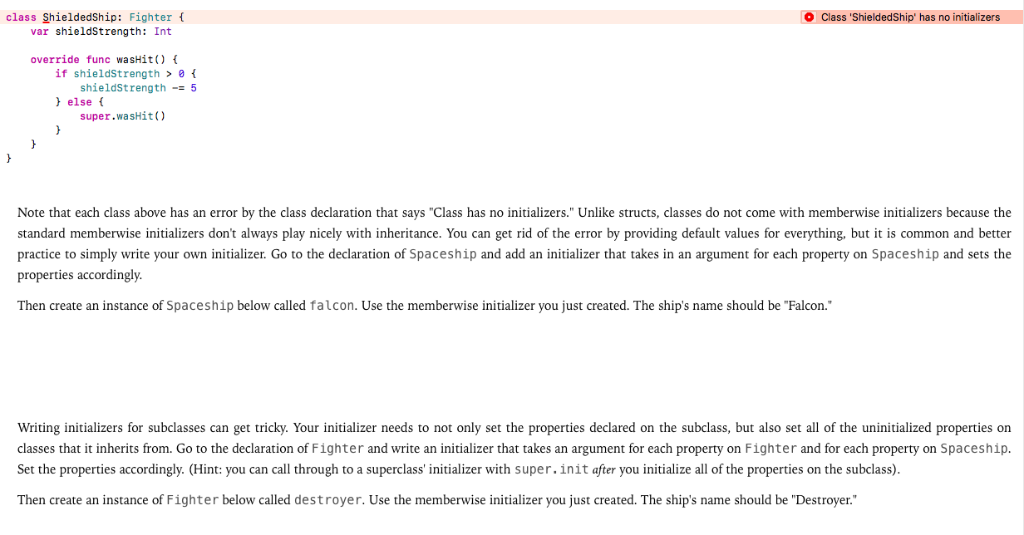 using swift programming on playground The exercises below are based on a