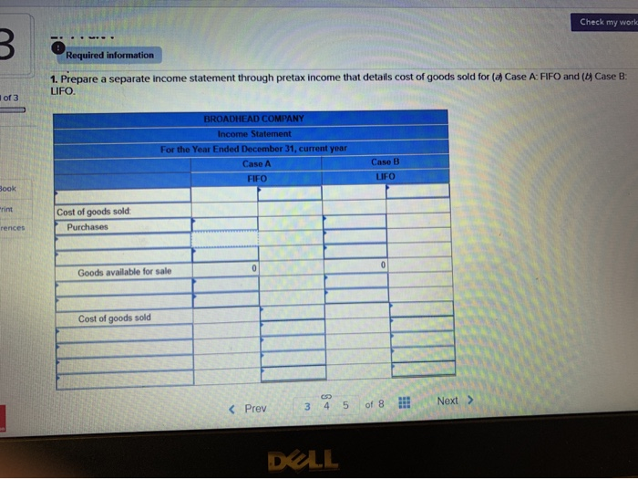 of LIFO and FIFO LO7-2, 7-3 (The following information applies to the