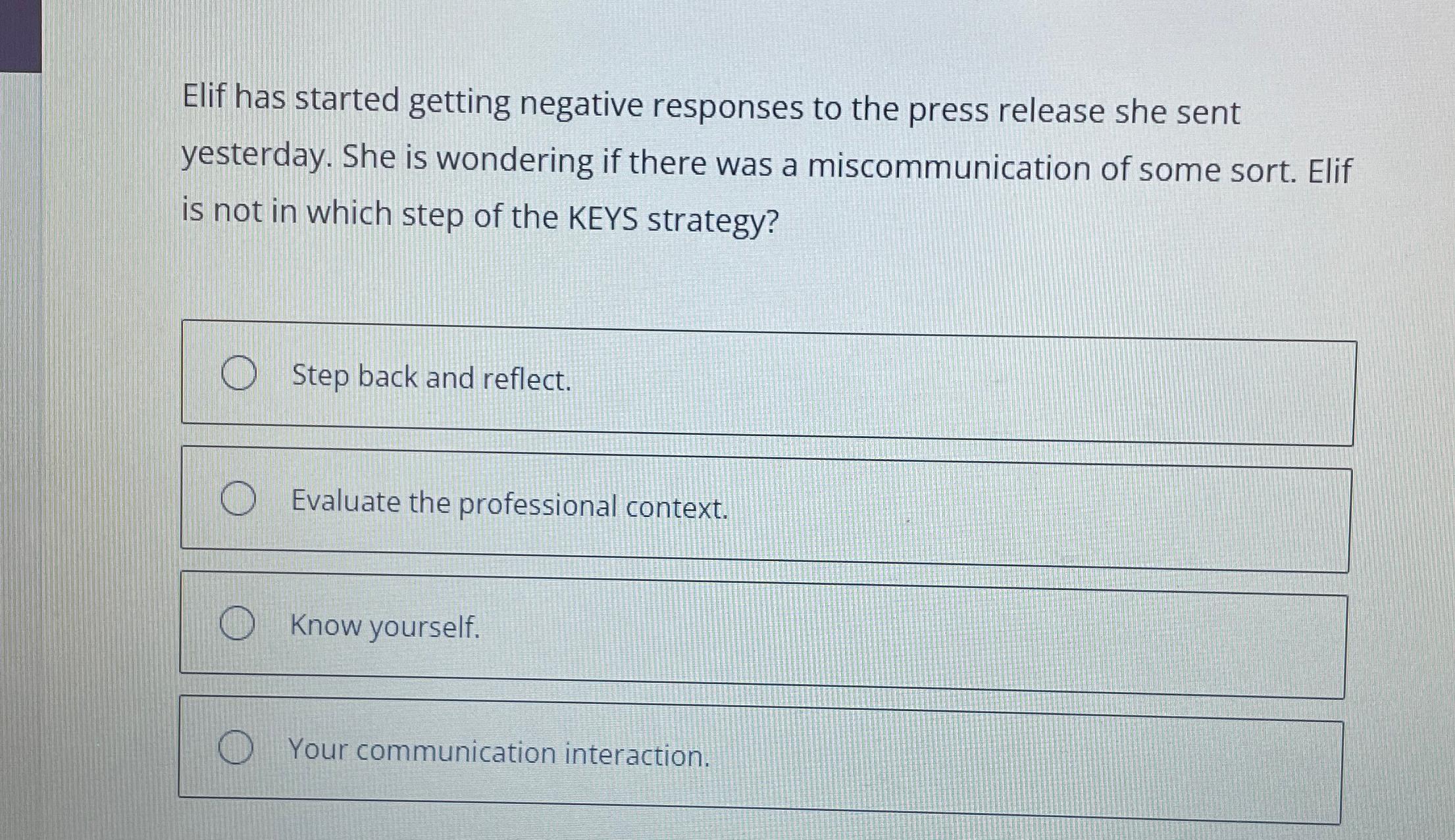  Elif has started getting negative responses to the press release she