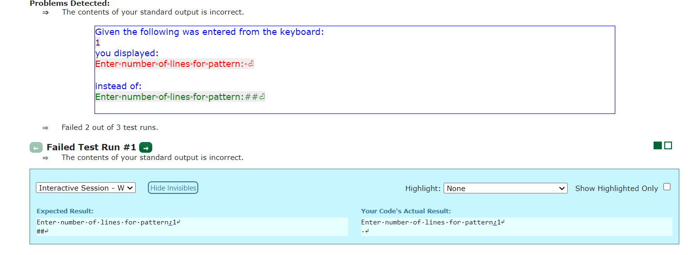 ")) print("") for i in range(1, numberOfLines): print("#", end="") for j in