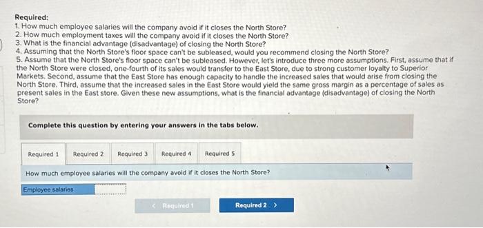 is giving consideration to closing the store. The company has asked you