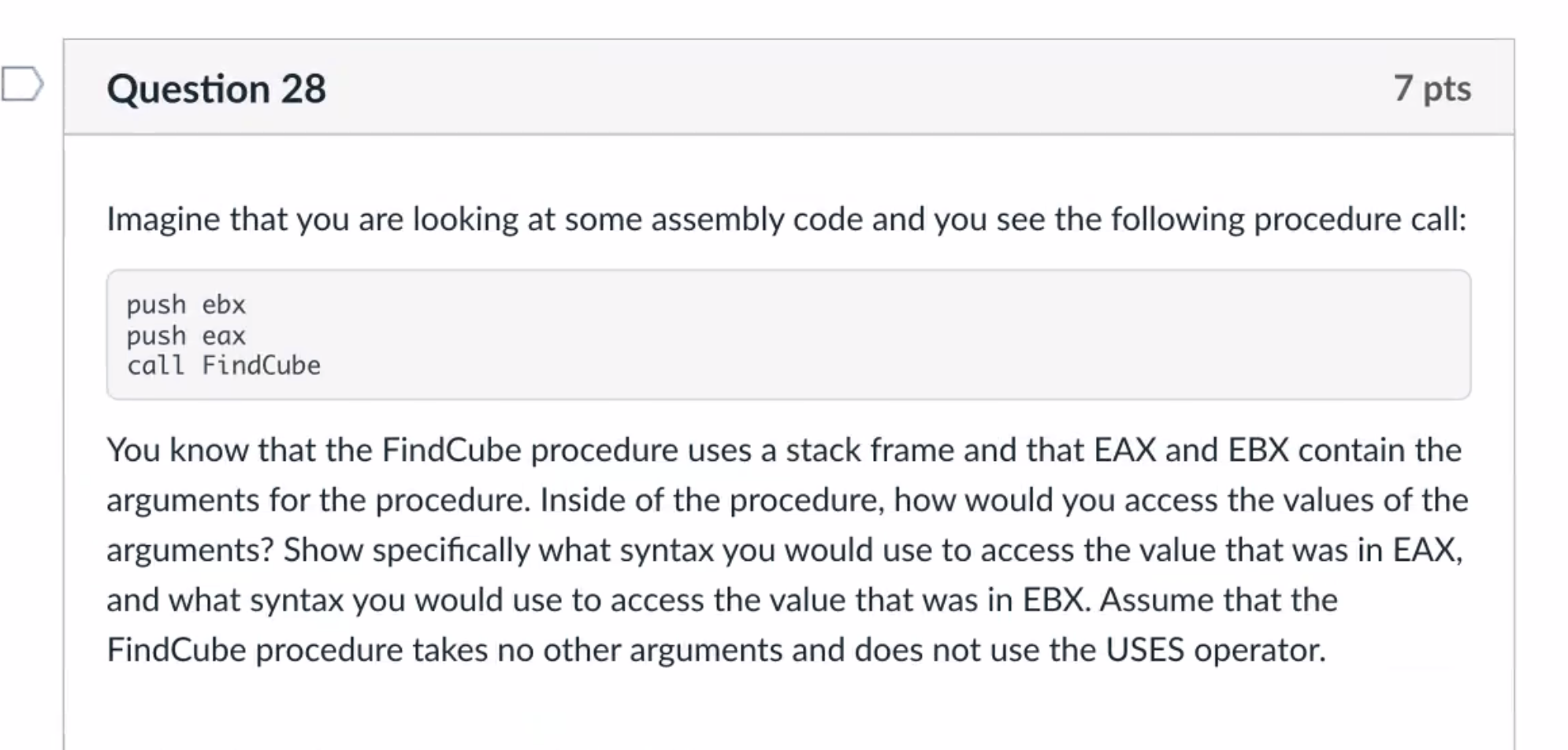 Please answer this question in MASM Assembly language, and Please read the