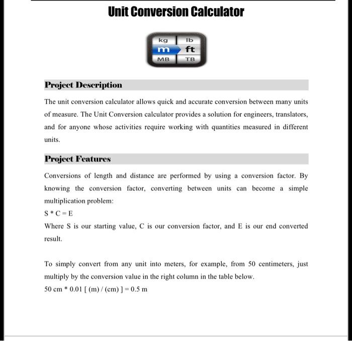 Hello! Can ya help me doing this? in OOP style? Unit Fonversion