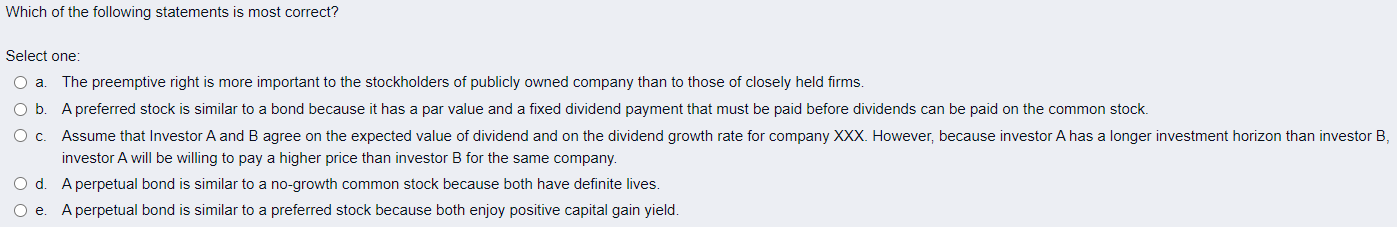 Help with understanding the answer as well for this question Which of