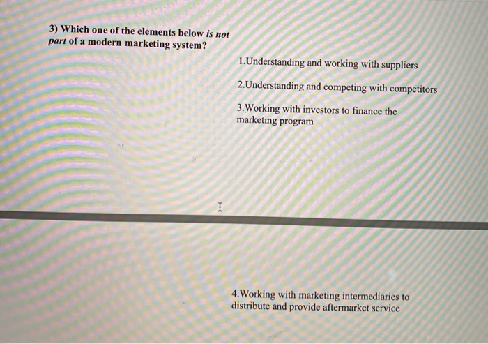  3) Which one of the elements below is not part of