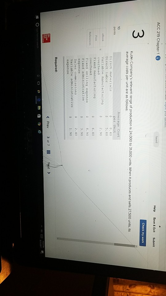 Follow instructions on screen? ACC 219 Chapter 1 Help Save &