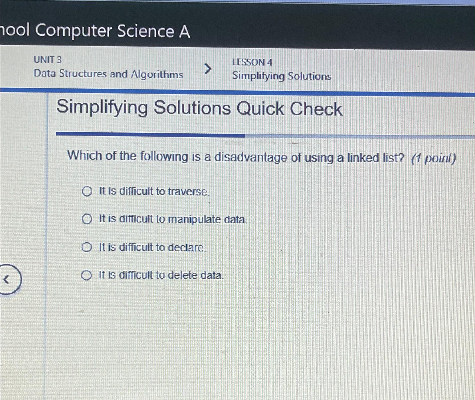  nool Computer Science A UNIT 3 LESSON 4 Data Structures and