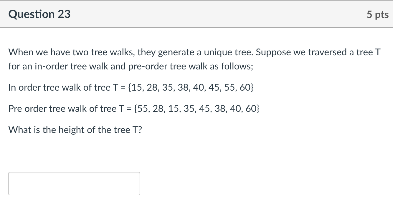  When we have two tree walks, they generate a unique tree.