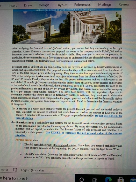  Insert Draw Review Design Layout References Mailings Include the details of