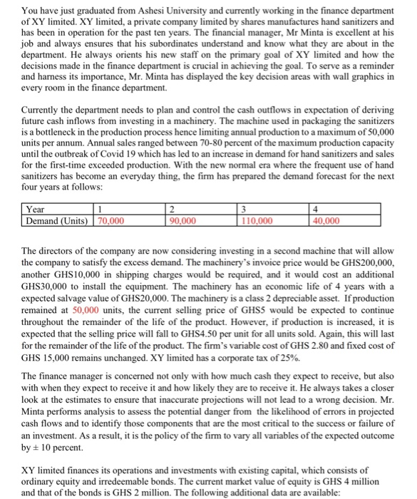  please answer question 4&5 You have just graduated from Ashesi University