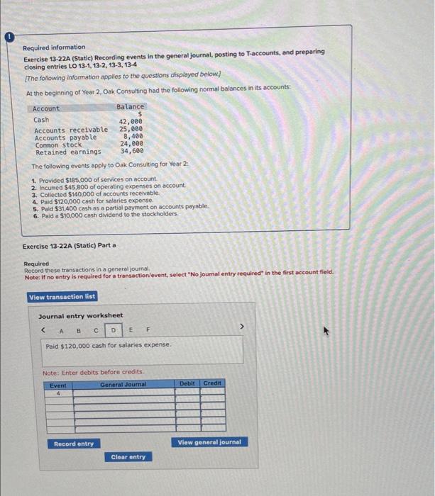 of Year 2, Oak Consulting had the following normal balances in its