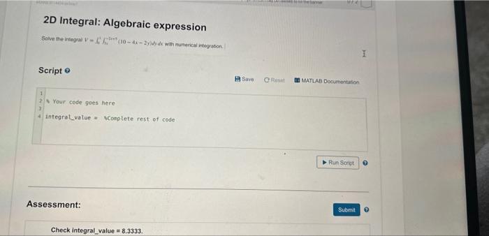  2D Integral: Algebraic expression 2D Integral: Algebraic expression